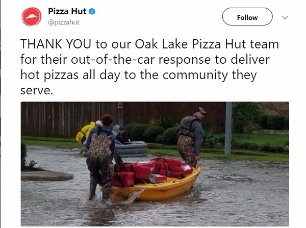 پیتزا هات در طوفان هاروی